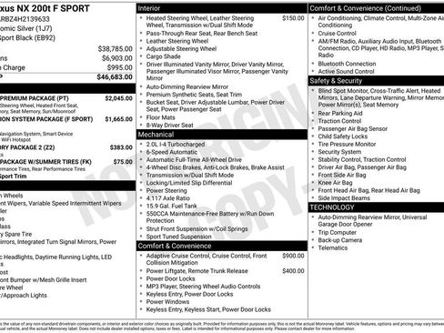 Used 2017 Lexus NX 200t F Sport w/ F Sport Premium Package image 2