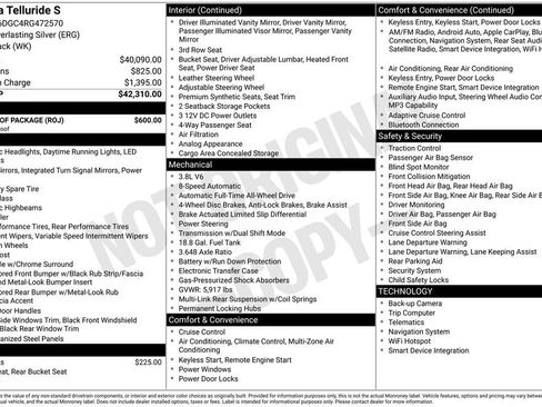 Certified 2024 Kia Telluride S w/ S Sunroof Package image 10