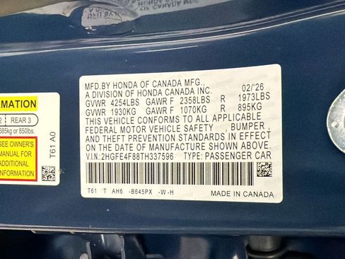 New 2026 Honda Civic FWD Hybrid Sedan image 17