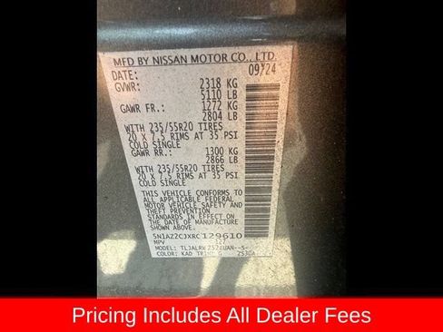 Used 2024 Nissan Murano SL w/ Cargo Package FWD image 8
