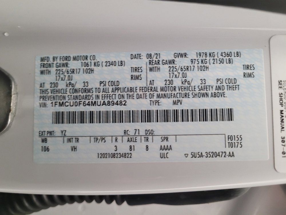 Used 2021 Ford Escape S FWD image 33