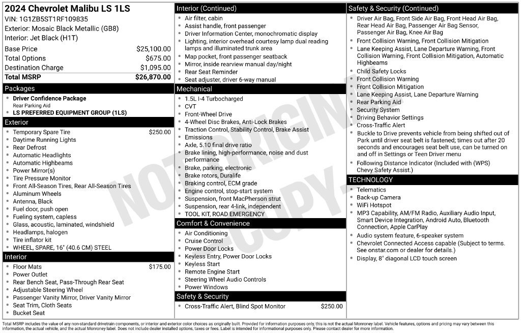 Used 2024 Chevrolet Malibu LS FWD image 9