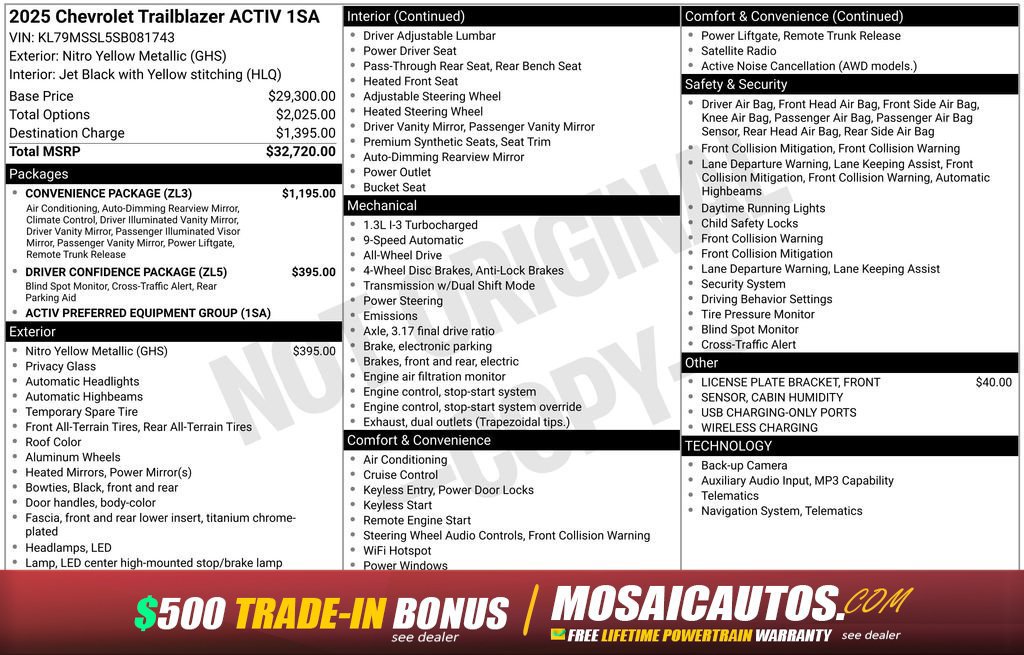 New 2025 Chevrolet TrailBlazer ACTIV w/ Convenience Package AWD/4WD image 3