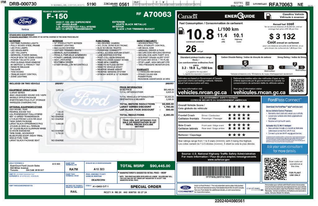 Certified 2024 Ford F150 Lariat w/ Equipment Group 502A High AWD/4WD image 5