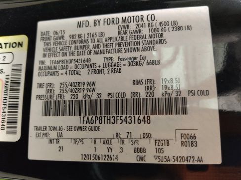 Used 2015 Ford Mustang Coupe w/ Wheel & Stripe Package RWD image 33