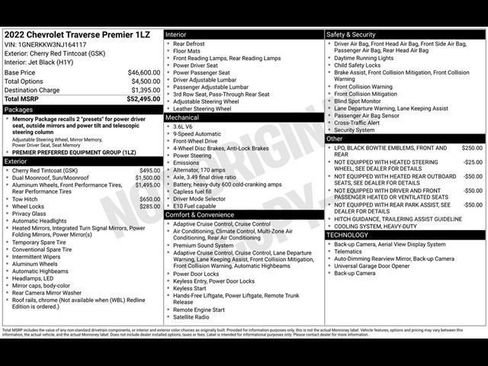 Used 2022 Chevrolet Traverse Premier FWD image 32