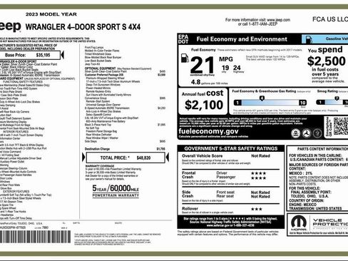 Certified 2023 Jeep Wrangler Sport S image 2