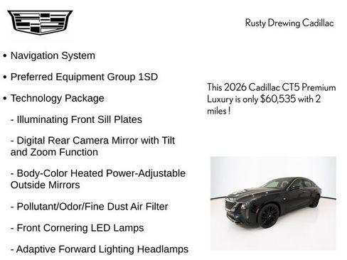 New 2026 Cadillac CT5 Premium Luxury w/ LPO, Blue Accent Package AWD/4WD image 4