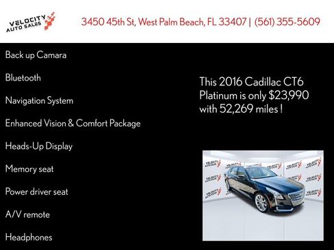 Used 2016 Cadillac CT6 Platinum w/ LPO, Ground Effects Package image 35