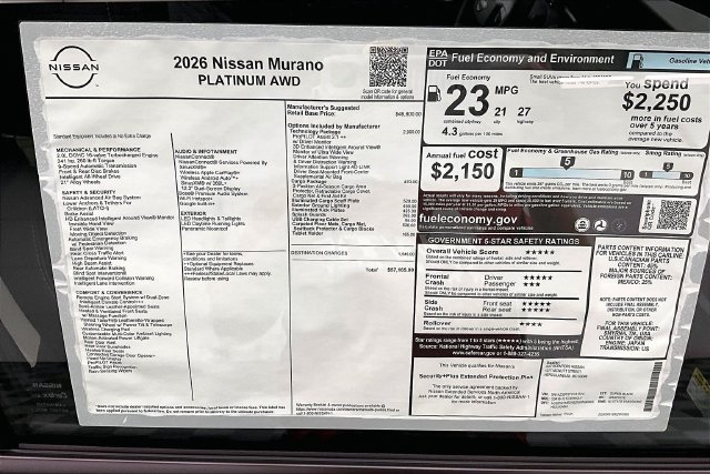 New 2026 Nissan Murano Platinum w/ Technology Package AWD/4WD image 42