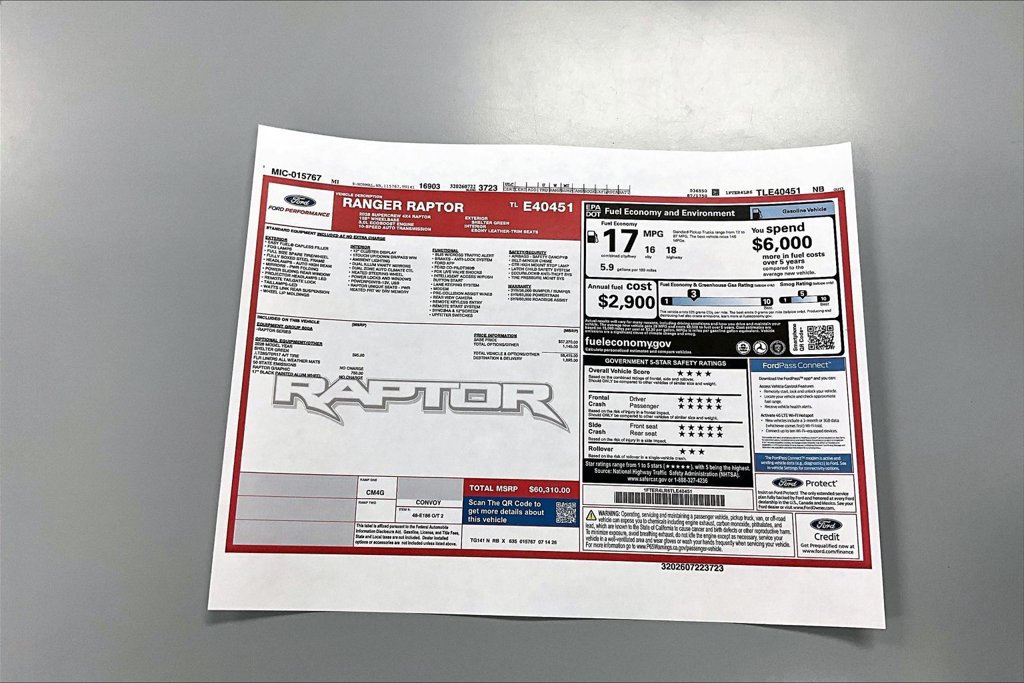 New 2026 Ford Ranger Raptor AWD/4WD image 14