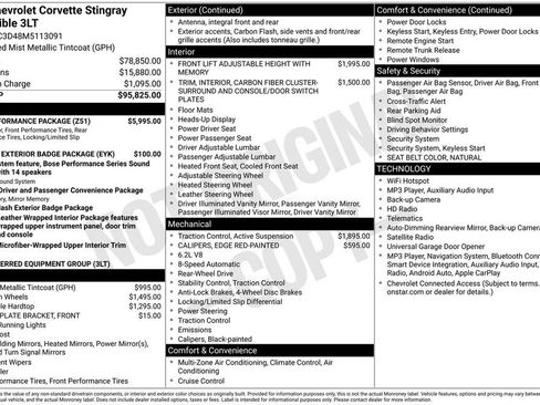 Used 2021 Chevrolet Corvette Stingray Premium Conv w/ Z51 Performance Package RWD image 5