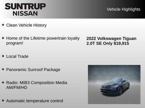 Used 2022 Volkswagen Tiguan SE w/ Panoramic Sunroof Package FWD image 8