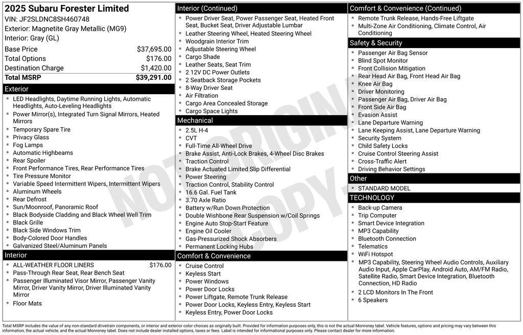Used 2025 Subaru Forester Limited AWD/4WD image 5