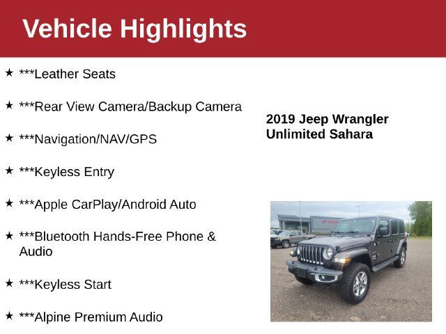 Used 2019 Jeep Wrangler Unlimited Sahara AWD/4WD image 4
