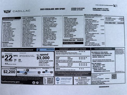 Used 2023 Cadillac Escalade Sport w/ Touring Package image 2