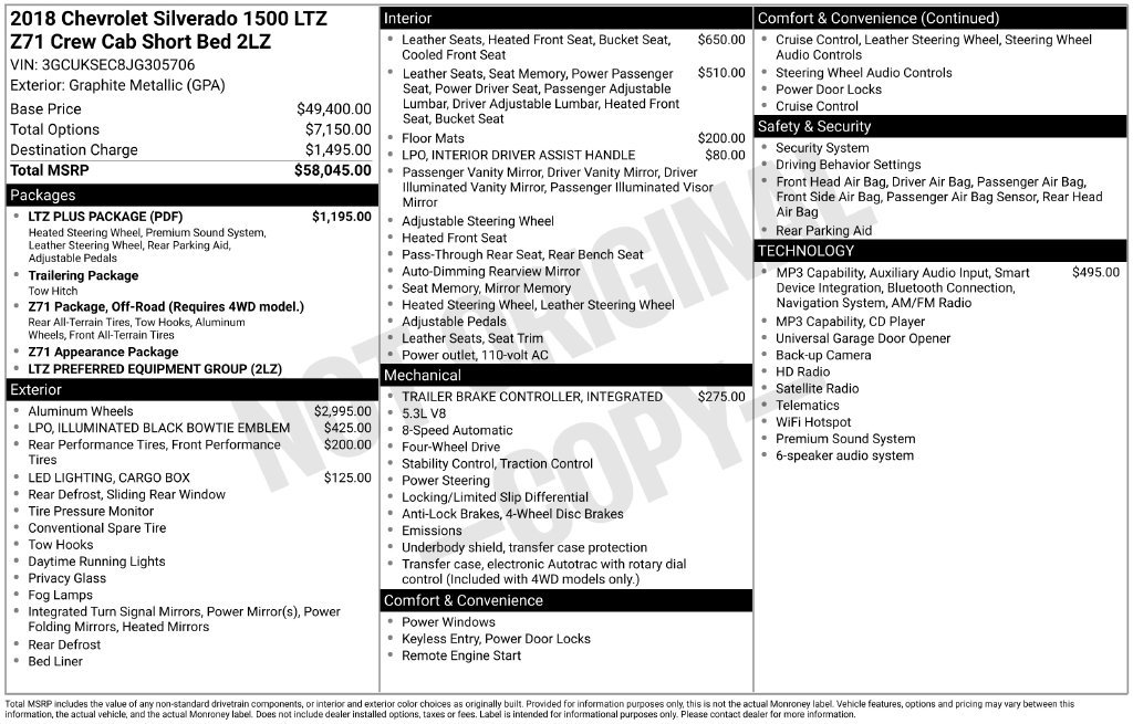 Certified 2018 Chevrolet Silverado 1500 LTZ Z71 w/ LTZ Plus Package AWD/4WD image 11