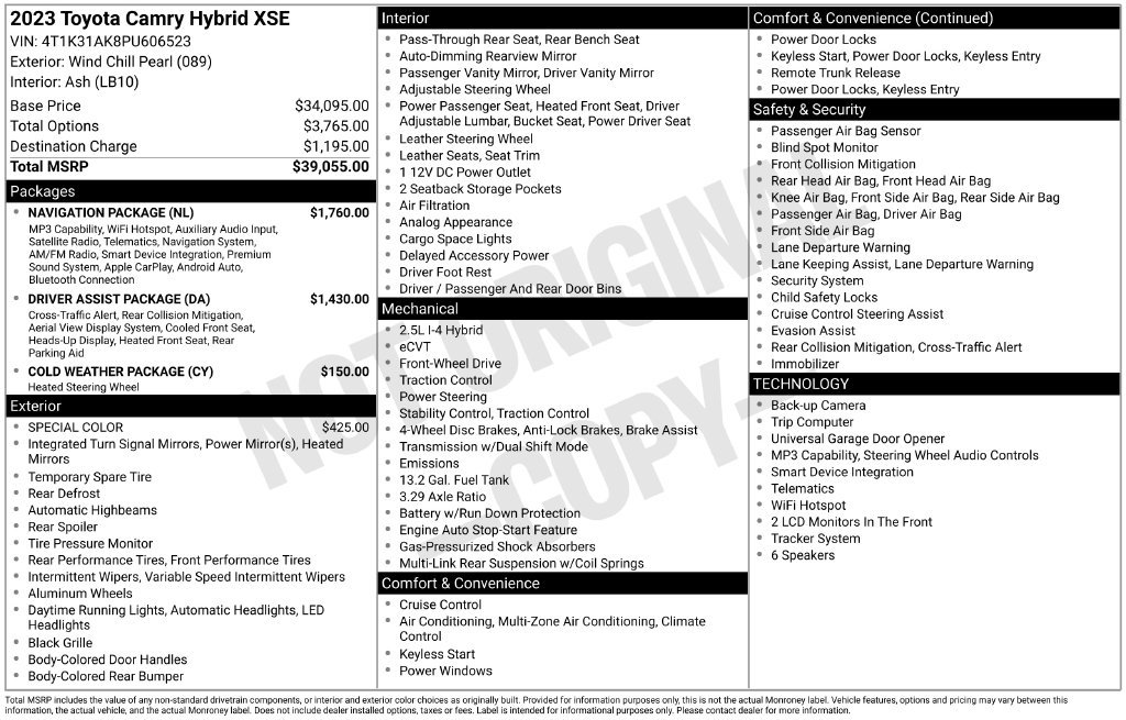 Used 2023 Toyota Camry XSE w/ Navigation Package FWD image 5