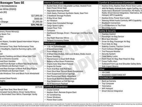 Used 2022 Volkswagen Taos SE image 2