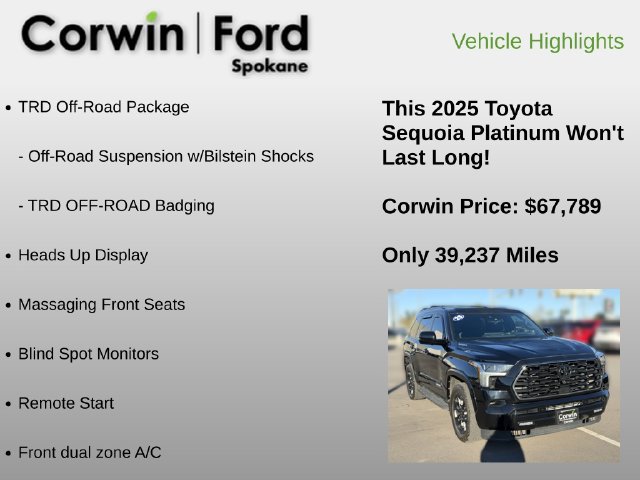 Used 2025 Toyota Sequoia Platinum w/ TRD Off-Road Package AWD/4WD image 12