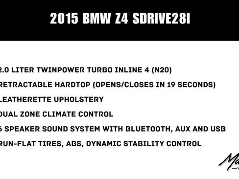 Used 2015 BMW Z4 sDrive28i RWD image 2