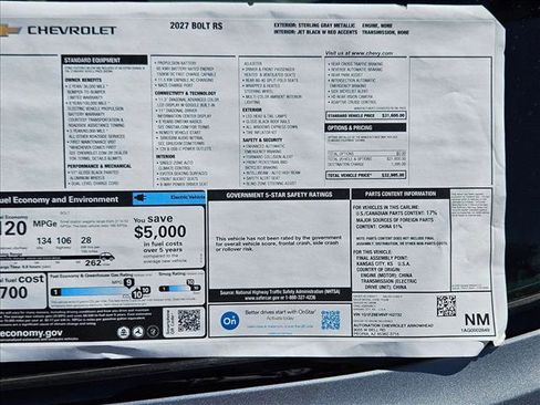 New 2027 Chevrolet Bolt RS image 16