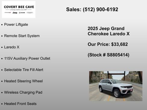 New 2025 Jeep Grand Cherokee Laredo X w/ Luxury Tech Group I RWD image 18