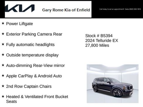 Certified 2024 Kia Telluride EX w/ EX Captain's Chair Package AWD/4WD image 27