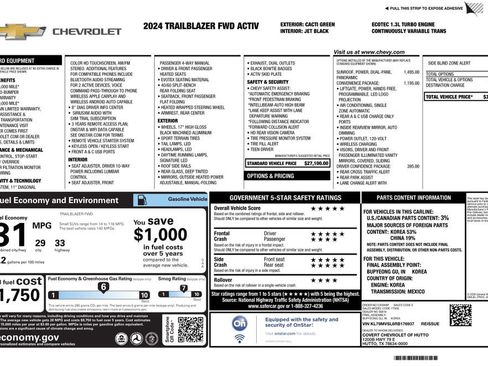 Used 2024 Chevrolet TrailBlazer ACTIV w/ Convenience Package image 4