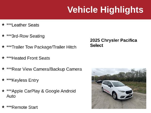 Used 2025 Chrysler Pacifica Select FWD image 10