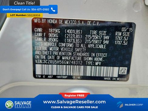 Used 2016 Honda HR-V EX image 16