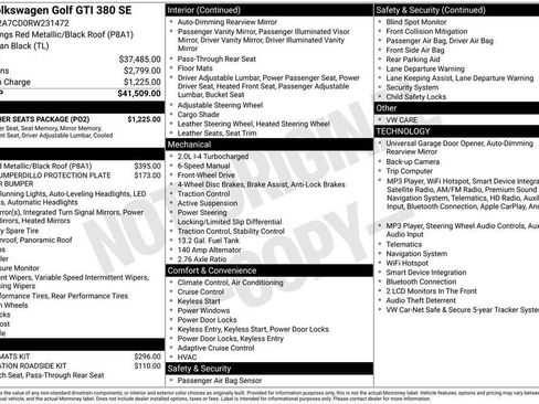 Certified 2024 Volkswagen GTI SE w/ SE Leather Seats Package FWD image 22