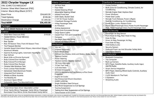 Used 2022 Chrysler Voyager LX FWD image 26