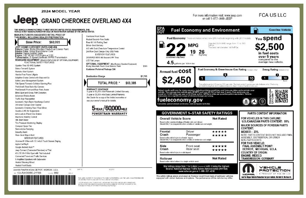 Used 2024 Jeep Grand Cherokee Overland AWD/4WD image 4