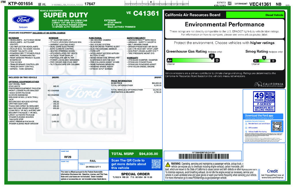 New 2027 Ford F450 Lariat w/ Lariat Ultimate Package AWD/4WD image 11