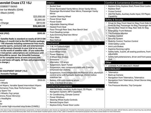 Used 2013 Chevrolet Cruze LTZ w/ RS Package FWD image 3