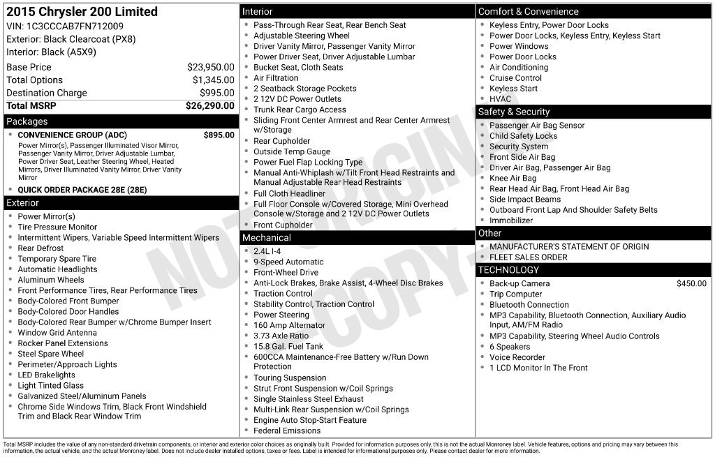 Used 2015 Chrysler 200 Limited w/ Convenience Group FWD image 9