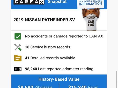 Used 2019 Nissan Pathfinder SV w/ Rock Creek Edition image 2