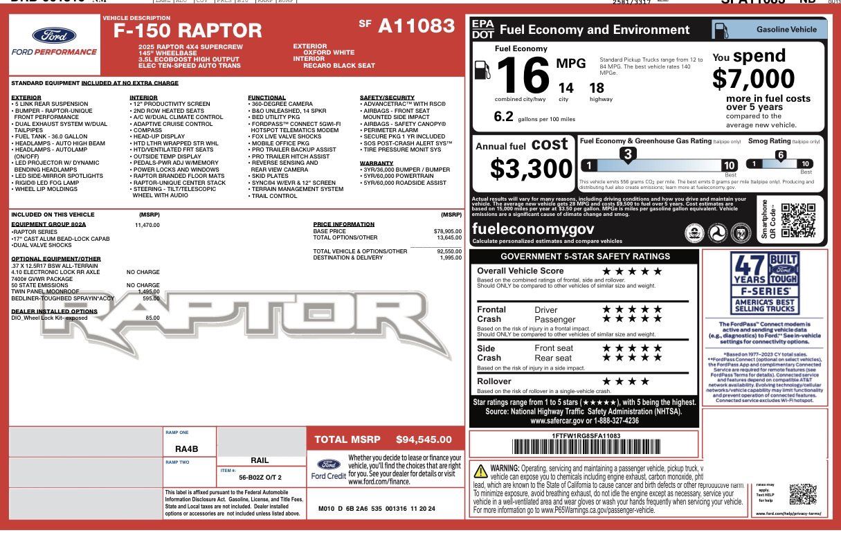 Used 2025 Ford F150 Raptor AWD/4WD image 4