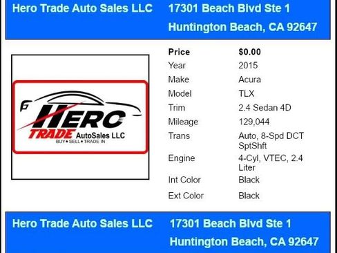 Used 2015 Acura TLX w/ Technology Package FWD image 2