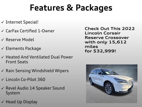 Used 2022 Lincoln Corsair Reserve w/ Equipment Group 201A image 4