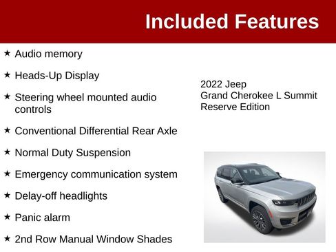 Used 2022 Jeep Grand Cherokee L Summit AWD/4WD image 4