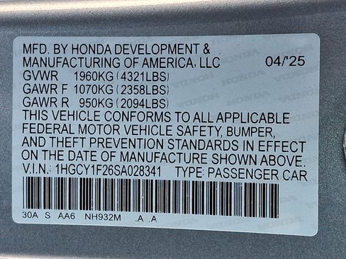 Certified 2025 Honda Accord LX image 26