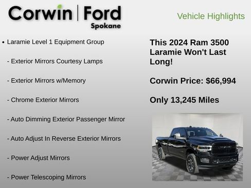 Used 2024 RAM 3500 Laramie w/ Night Edition AWD/4WD image 18