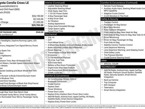 Used 2024 Toyota Corolla Cross LE w/ Moonroof Package FWD image 48