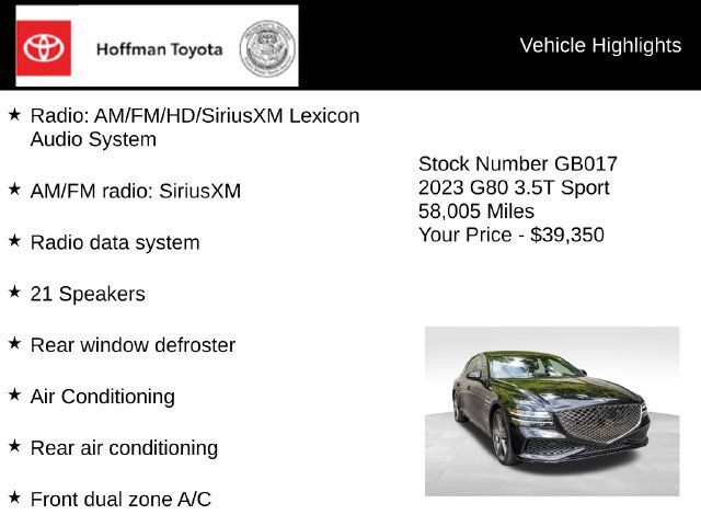 Used 2023 Genesis G80 3.5T Sport AWD/4WD image 10