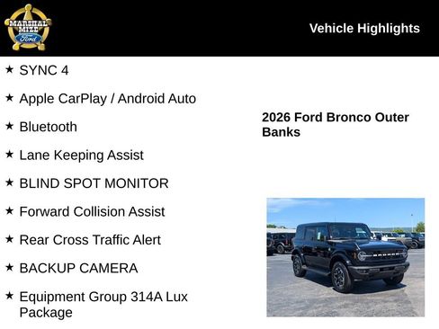 New 2026 Ford Bronco Outer Banks AWD/4WD image 2