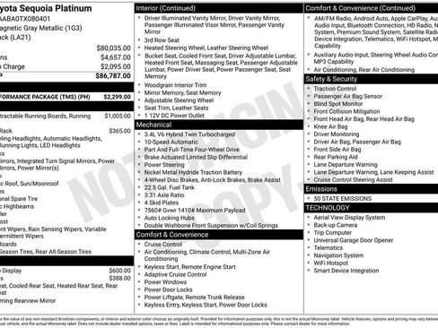 New 2026 Toyota Sequoia Platinum w/ TRD Performance Package (TMS) image 42