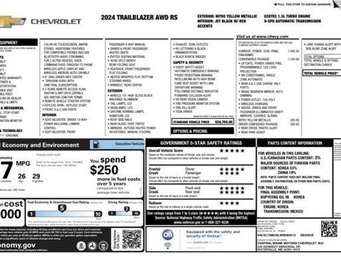 Used 2024 Chevrolet TrailBlazer RS w/ Convenience Package AWD/4WD image 20
