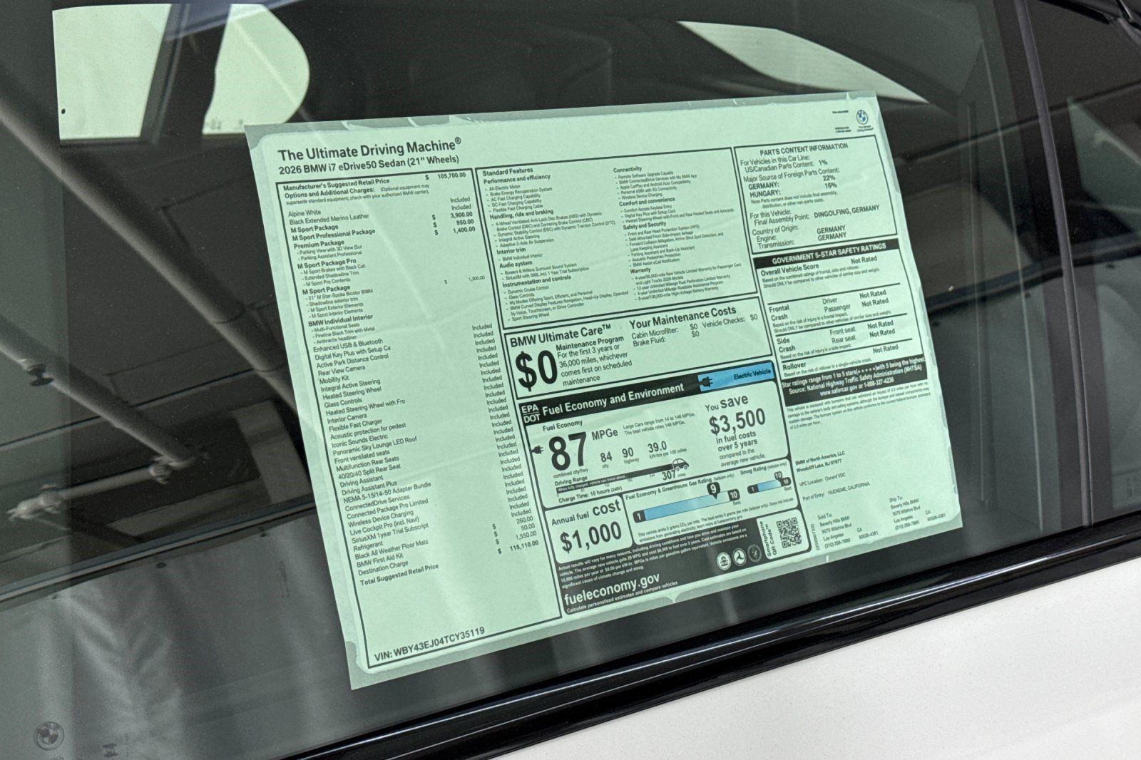 Used 2026 BMW i7 xDrive60 w/ M Sport Package RWD image 29